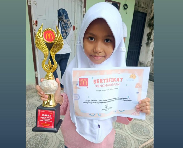 Berlian Nur Aysha Raih Juara Dua Olimpiade Matematika Berlian Nur Aysha Raih Juara Dua Olimpiade Matematika