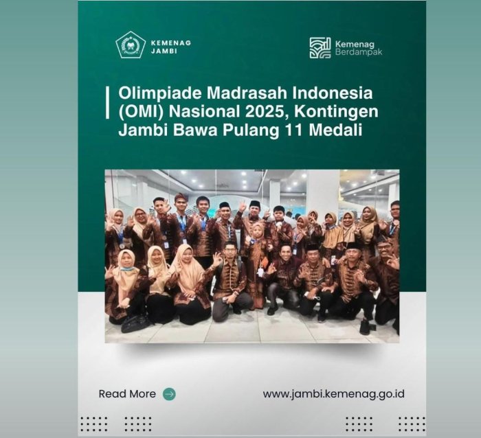 Kontingen Jambi Raih 11 Medali di OMI Nasional 2025 Kontingen Jambi Raih 11 Medali di OMI Nasional 2025